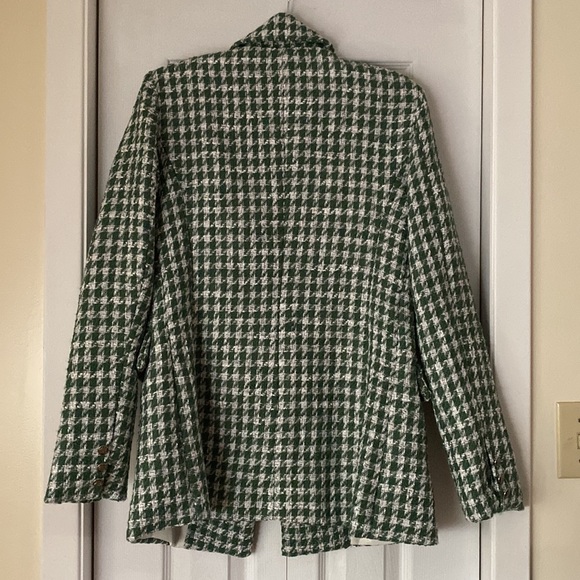 🤍💚NWT Gorgeous Bold Kelly Green Shepherd Check Print Suit Jacket and Pants💚🤍 - Picture 3 of 6
